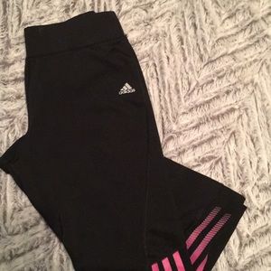 Adidas. Black and Pink Cropped legging.